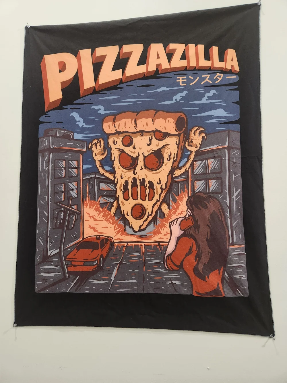 Wall Tapestry - Black & Orange Monster Slice